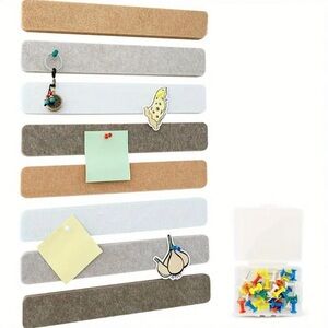 8 Bulletin Board Strips with Push Pins